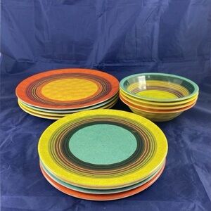 Certified International Nancy Green Melamine 12 Piece Dinnerware Set New In Box